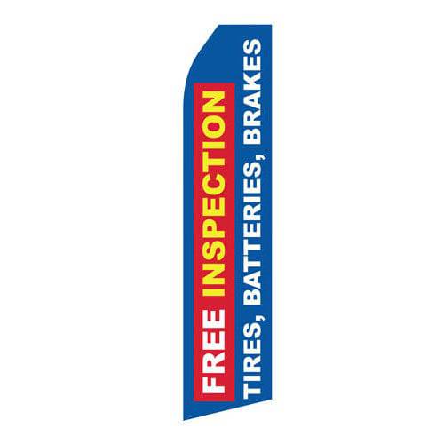 Free Inspection for Tires Brakes Batteries Econo Stock Flag - Print Banners NYC